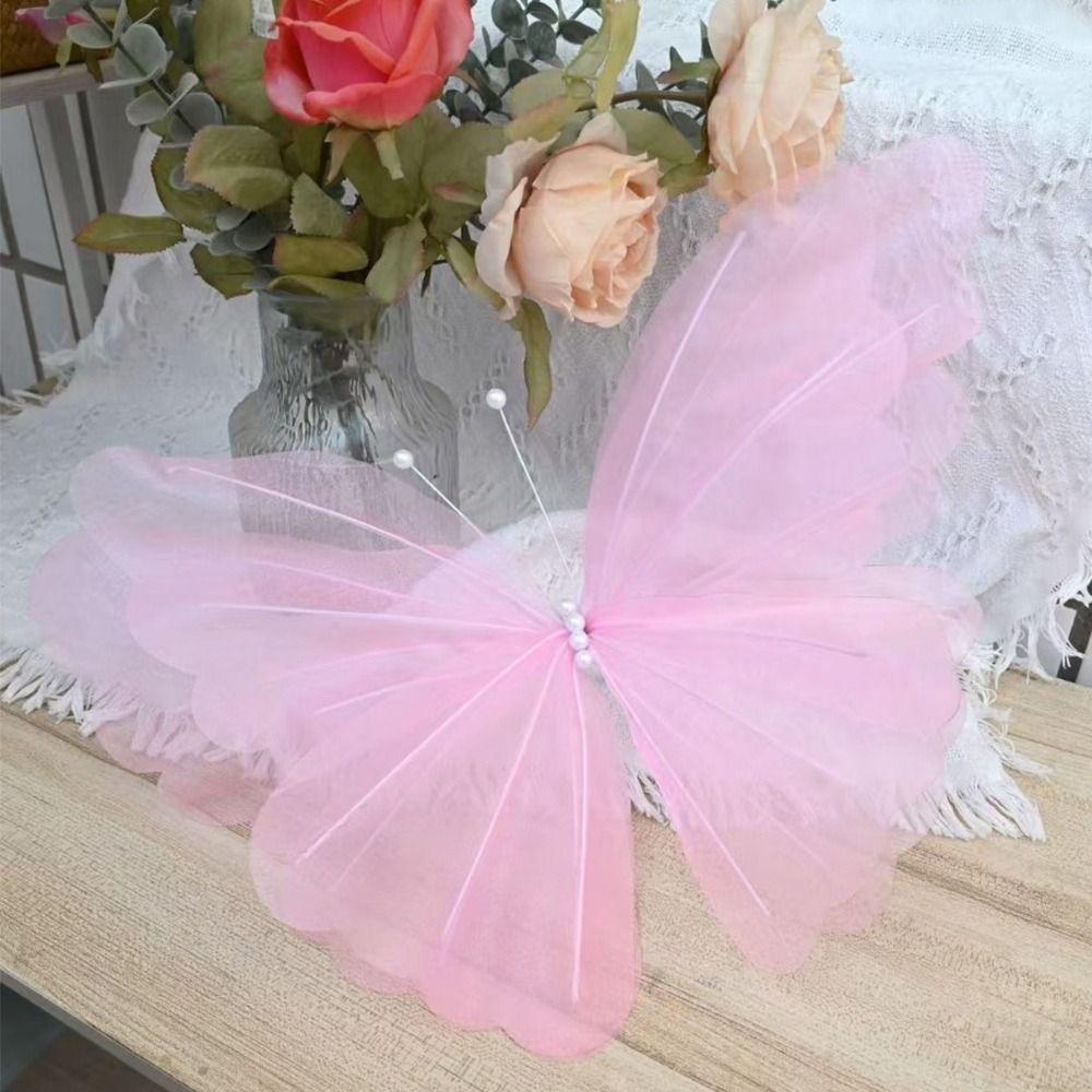 Big Size 3D Butterfly Decoration 50cm Large Artificial Butterfly  Valentines Day
