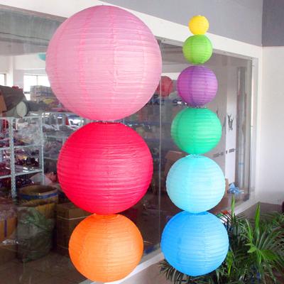 20cm Wedding Decoration Colorful Lantern Lantern Festival Decoration Folding Hand-made Circular Paper Lantern Wedding Children Painting Diy Lantern