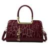 Women's Handbag New Patent Leather Stone Pattern Shoulder Bag, High-end Sense, Large Capacity Bag, Daily Commuting Handbag