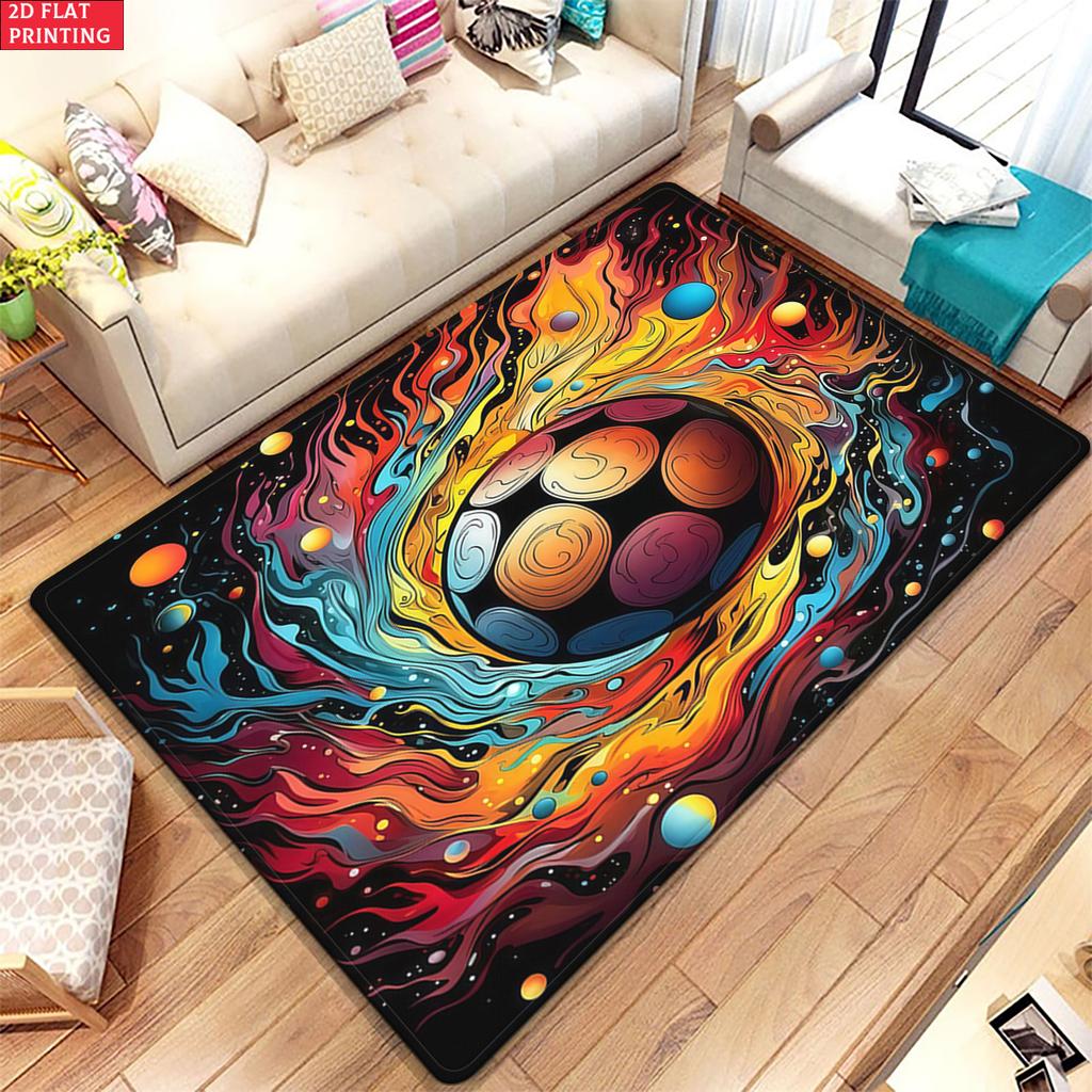 Soccer Star Swirl  Large Room Carpet Non Slip Cartoon Kids Bedroom Living Room Floor Mat Home Decor Children's Play Carpet
