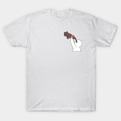 Men Black Print T-shirt Cola Cat No-Cut Transfer Paper Print Cotton Tshirt