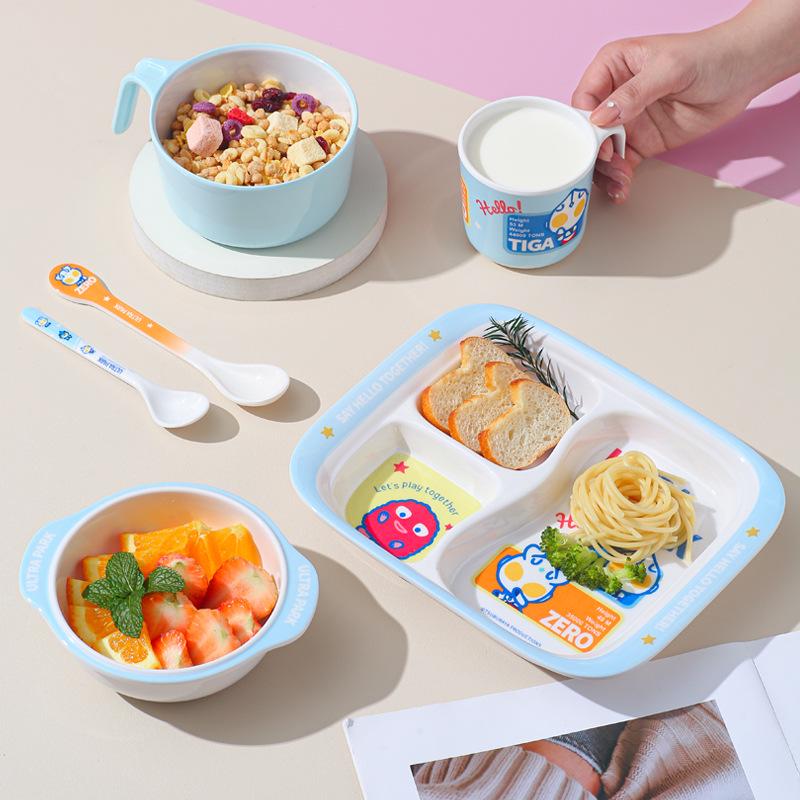 Ultraman Kids' Melamine Bowl Set: Cute, Drop-Proof, Scald-Proof, Perfect for Baby and Toddler Meals