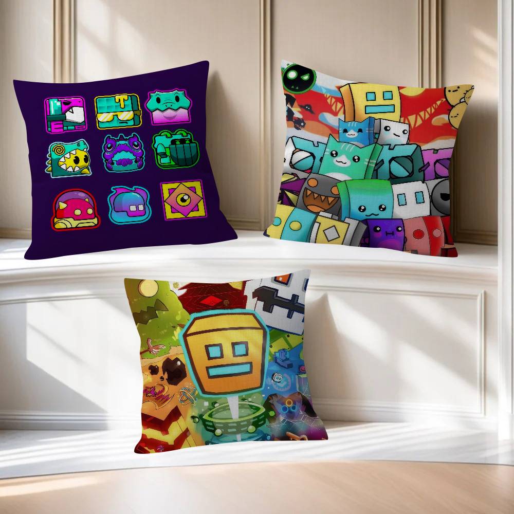 Game Geometry Cartoon Dash Cushion Cover Decorative Pillow Sofa Home Decor Case Pillow Cases