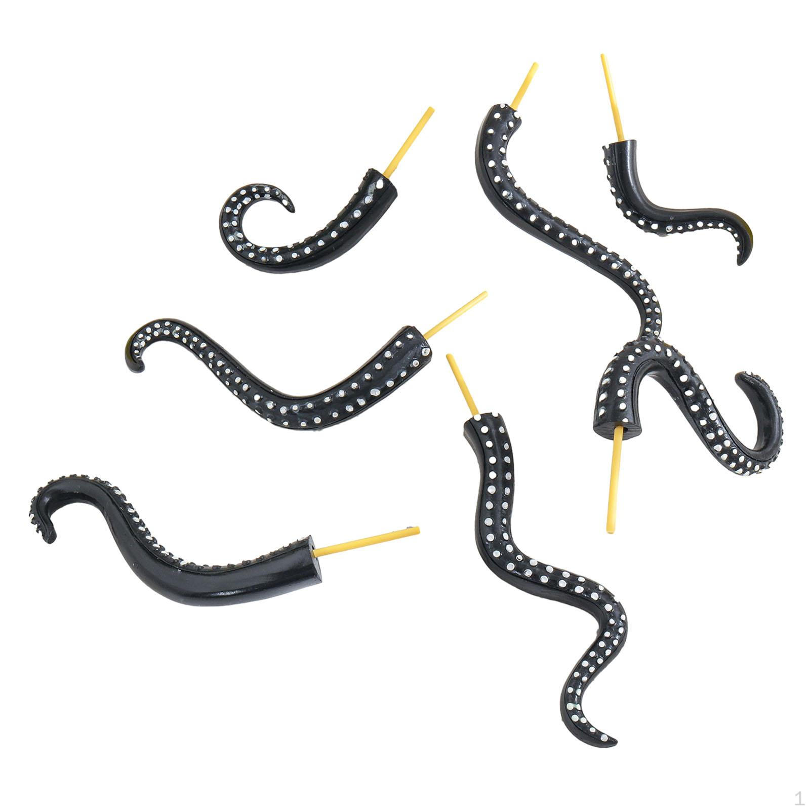 

7 Pack Decorative Sea Monster Tentacle Stakes for Flower Pots, Walkways, Lawns, Potted Plants, чёрный