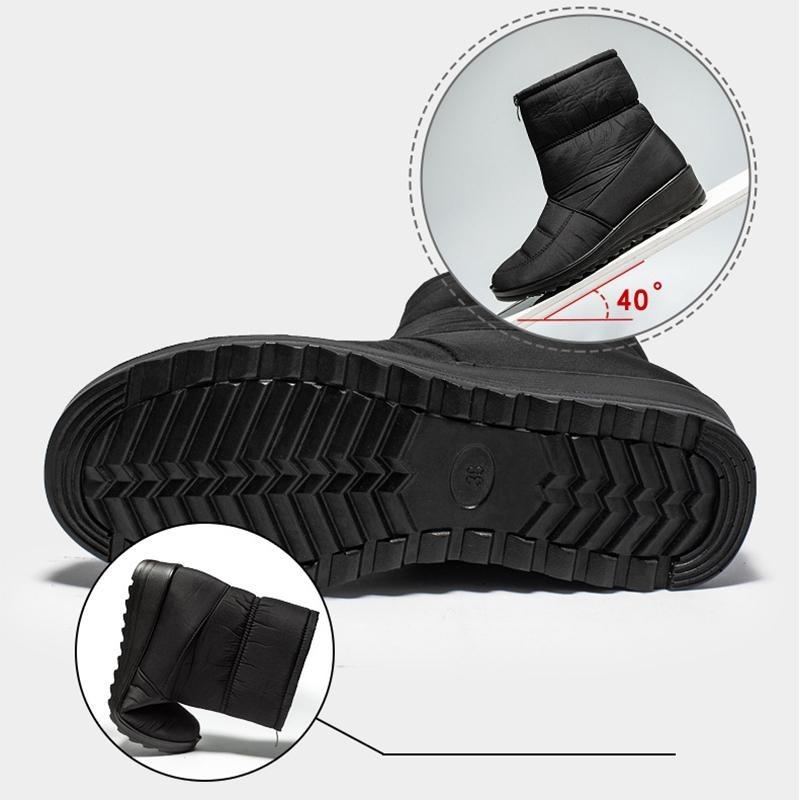 Neue dicke Schneestiefel für Damen, warme, wasserdichte Stiefel mit Reißverschluss, rutschfeste Damenschuhe in Übergröße