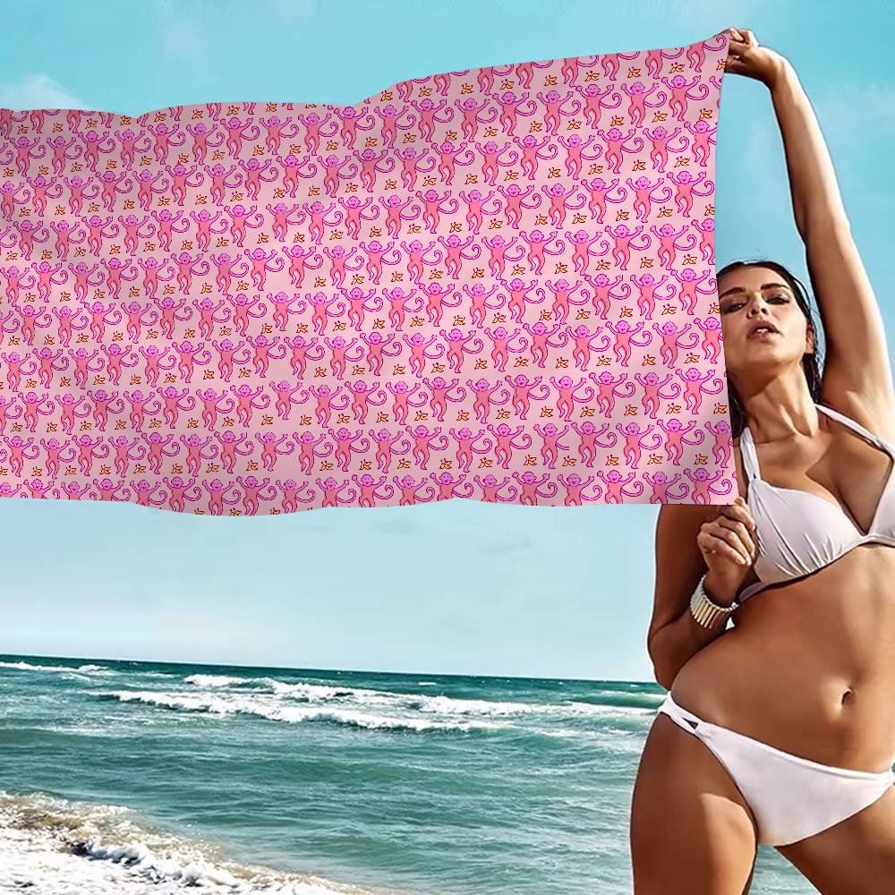 R-Roller R-Rabbit Monkey Microfiber Beach Towel Absorbent Quick Dry Soft Yoga Swimming Resort Mountain Climbing Towel