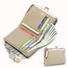 Womens Kiss Lock Wallet Small Genuine Leather Kiss Clasp Coin Purse Card Holder Bifold Clutch Wallet for Women with Metal Frame