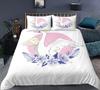 Swan Duvet Cover Set Rose Crown Comforter Cover Polyester Bedding Set Sweet Girl Romantic Quilt Cover Pink Red King Twin Size