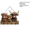 Highland Cow Ornaments Key Holder Wall Mounted Rustic Wooden Key Holder with 4 Hooks Cow Wall Decorative Rack for Entryway Hallway Farmhouse