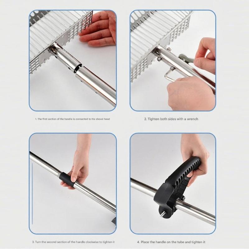 Extended Handle Poultry Sifting Shovel MultiPurpose Cleaning Tool Litter Scooper for Chicken Coops and Pet Waste Removal