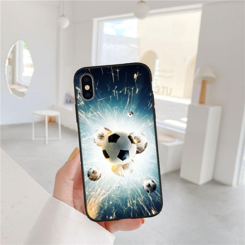 CJ55 Football Soccer Soft Shell Phone Case for Samsung Galaxy S20 S21 S22 Ultra FE + Plus A21S A22 A24 A25 A26 A30 A30S A31