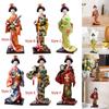 Ethnic Japanese Geisha Dolls Statue Handmade Free Standing Folk for Shelf Desktop Bedrooms Ornament Birthday Gift