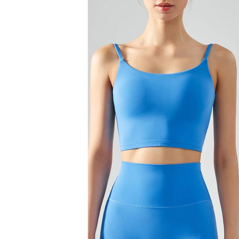 Summer New Yoga Vest Women Seamless Sports Bra Vest Style Square Collar Suspender Fitness Sports Bra