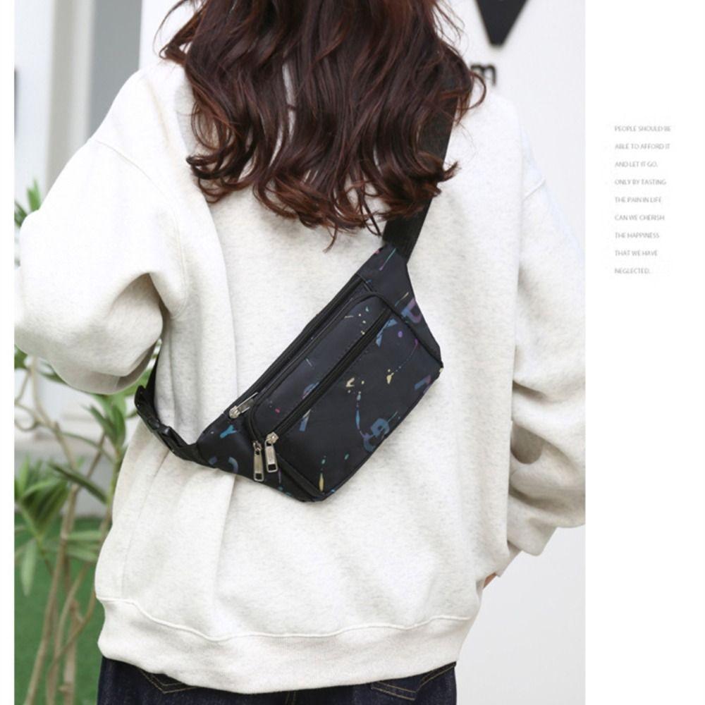 Multifunction Oxford Women Fanny Packs Large Capacity Anti-theft Mobile Phone Bag Multi-pocket Lightweight Running Waist Bag