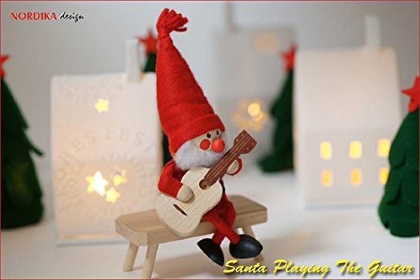 NORDIKA nisse Christmas Wooden Doll with Guitar (Santa / NRD120068)