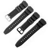 Ersatz-Silikonarmband für Casio AQ-S810W/S800W, SGW-300H/400H, W-216H/735H, wasserdichtes und stoßfestes Gummiarmband, 18mm Anstoßbreite, schwarz buc
