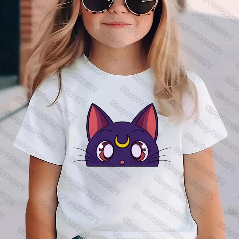 Sailor Moon Retro 90s Anime Graphic TShirt Summer Women Girls Kids Tee Streetwear Casual Trend Short Sleeve Hop Tops Clothing