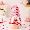 Pink Heart Plush Doll 22cm Valentine's Day Decoration Couple Figurine Gift with Red Bow Soft Stuffed Toy for Romantic Home Decor