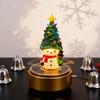 Christmas Cartoon Snowman Ornament USB Powered Glowing Xmas Tree Topper Snowman Figurine Home Office Holiday Party Decoration