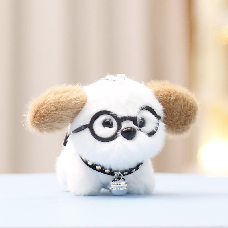 Adorable Plush Dog Keychain - Cute Stuffed Animal Bag Charm Pendant