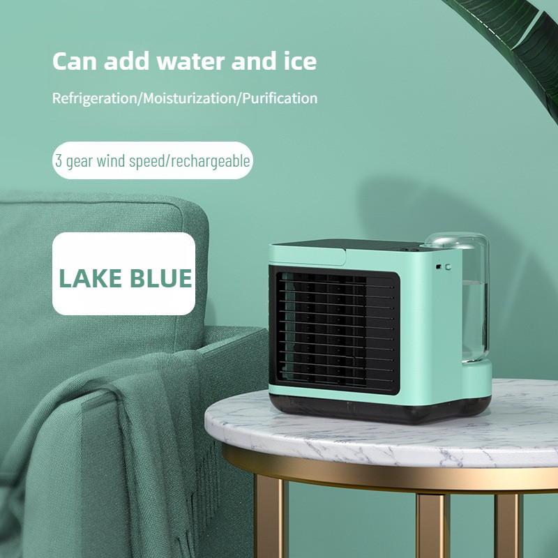 

USB Rechargeable Mini Air Conditioning Fan Household Multifunctional Desktop Cooling Fan Negative Ion Air Cooler синий