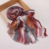 New Fashion Cotton Blend Hijabs Scarf Woman Graduated Color Striped Women Headscarf Retro Versatile Printing Long Shawl