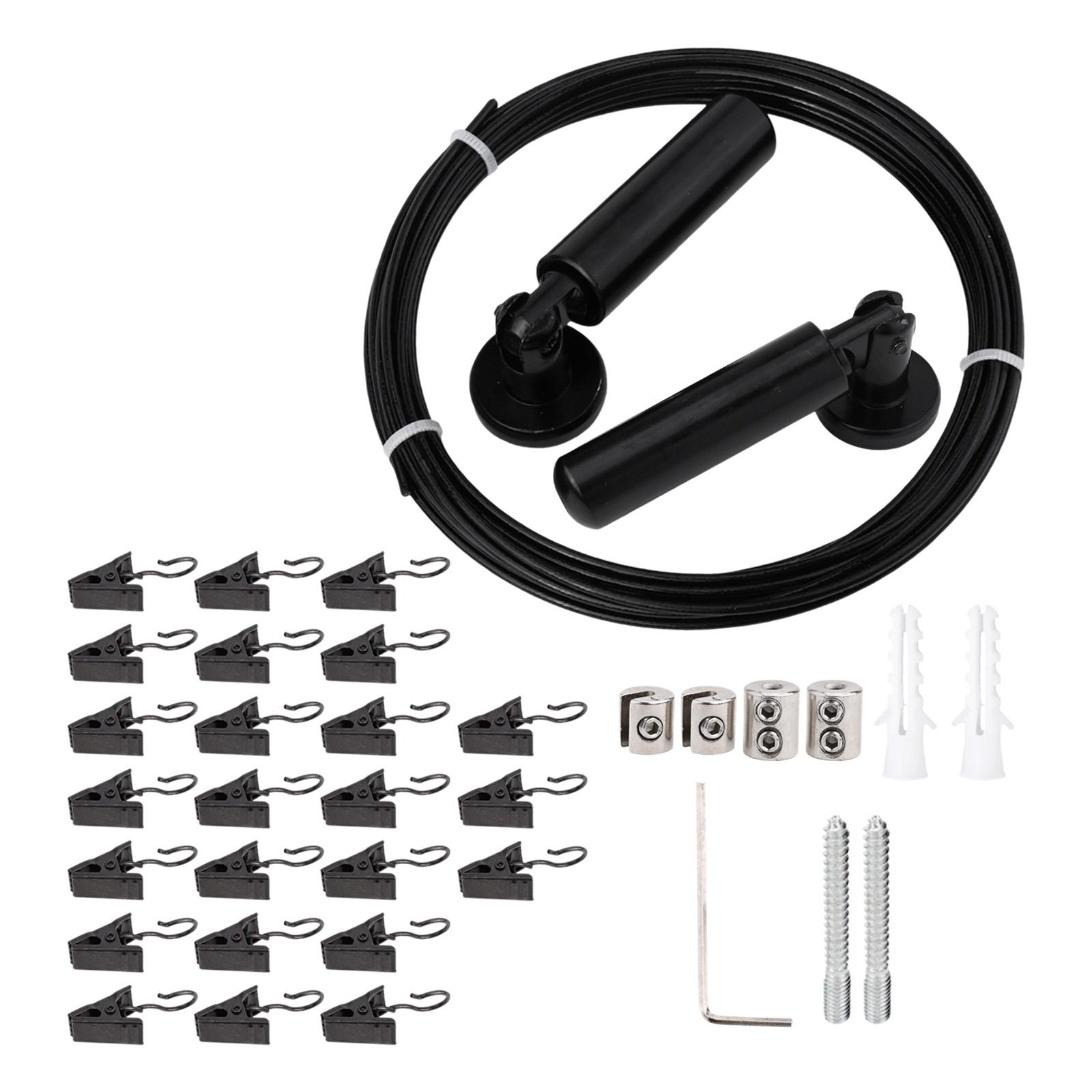 

5m Wall Mount Curtain Wire Rod Set for Art Display and Tapestry Stainless Steel with Easy Installation Hardware China Mainland