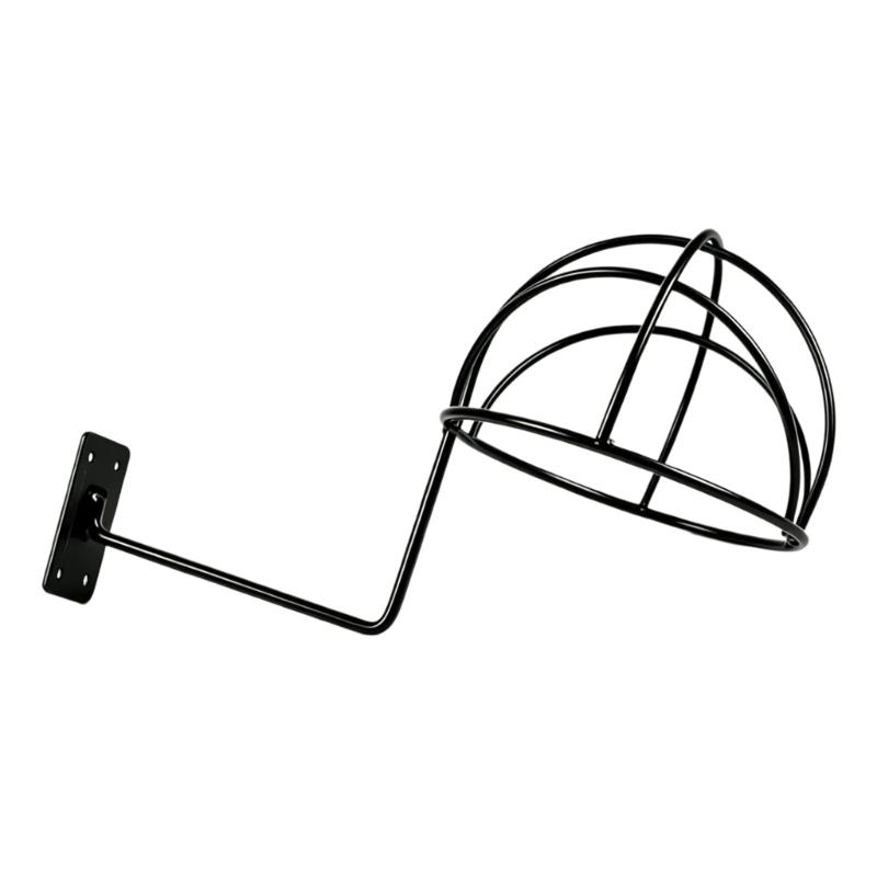 Hemispherical Iron Hat Holder with Projecting Wall Arm and Protective Finish for Baseball Hats, Berets, and Bucket Hats