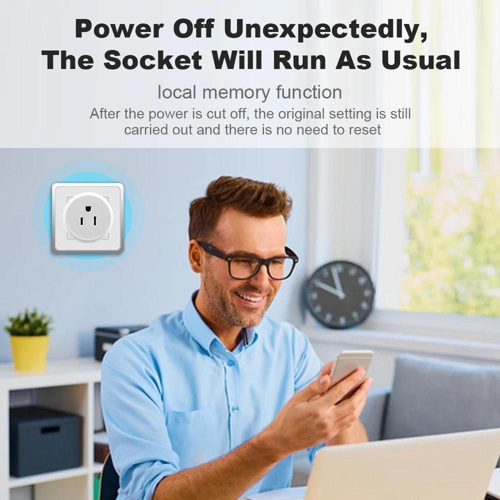 Matter US Smart Socket: HomeKit-Compatible, Alexa & Google Home Voice Control