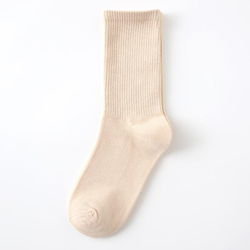 Female Spring and Autumn Thin Style Pure Color Candy Color Movement In The Tube Pile Socks