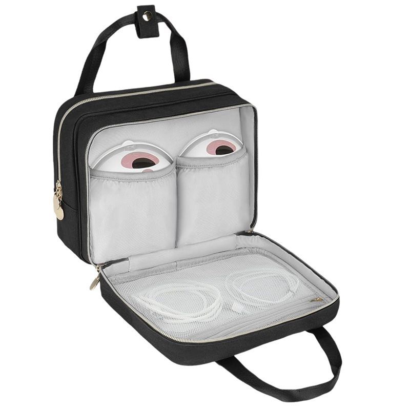 Breastmilk Wearable Travel Bag For Breast Pump Storage, For Momcozy/Medla/Elvie/Willow Compatible, Includes Cooler Design nero