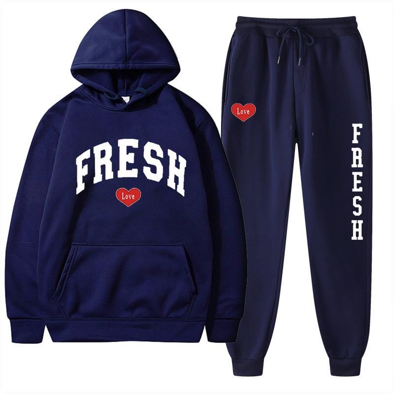 New Spring and Autumn Men's Hoodie Set, Popular In Europe and America, Casual Trend Men's Sweater Set