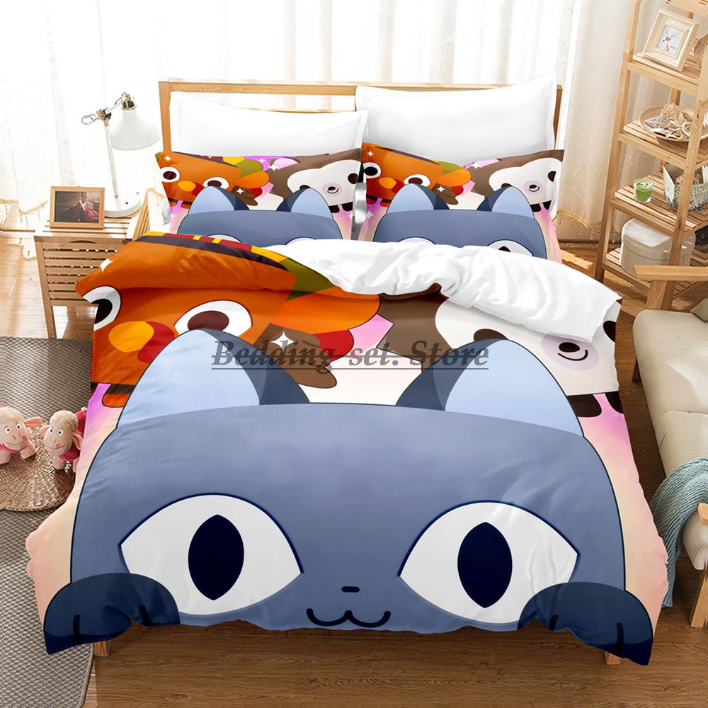 Katze Haustier Simulator X Bettwäsche Set Einzelbett Twin Full Queen King Size Bettset Aldult Kinder Schlafzimmer Bettbezug Sets Anime Bettlaken Set