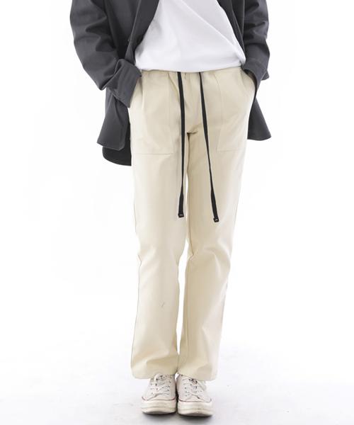 Seinteukeulu Nice Bag Straight Fatigue Pants Nsb-320 Cream