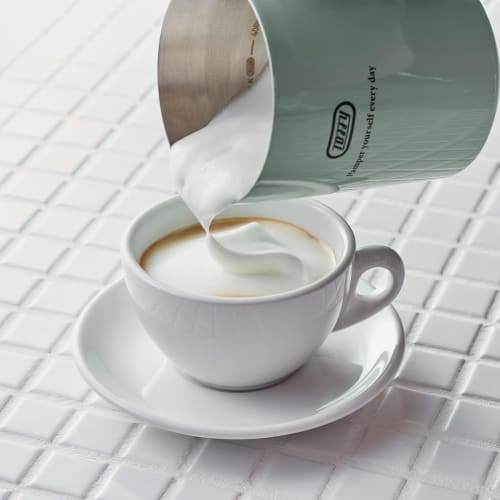 Toffy Milk Foamer Mug K-MF1, Mug-Shaped Milk Foamer, Frothing and Heating, Perfect for Latte, Cappuccino, Hot Chocolate, Soup, Retro Pale Aqua