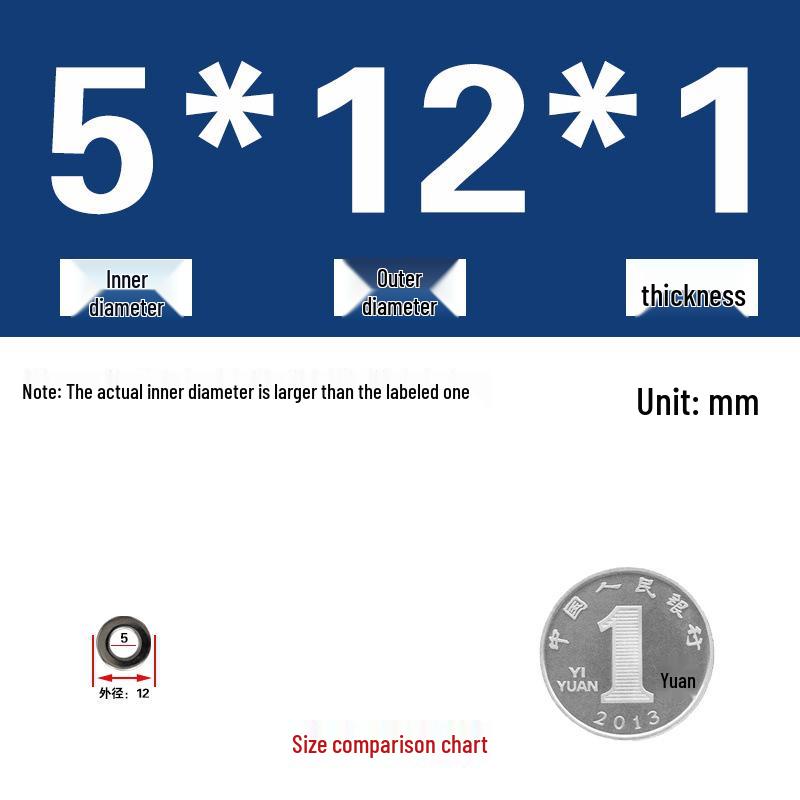 Galvanized Metal Flat Washer - Thin, Thickened, Enlarged Edge, Round, Sizes M3 to M10