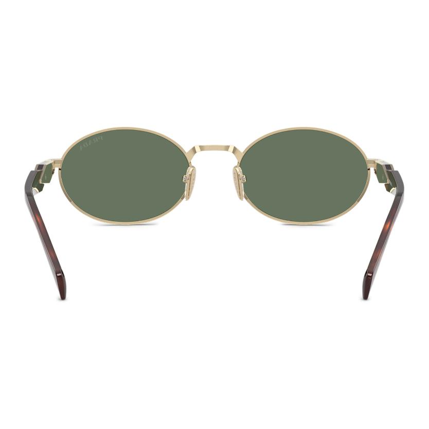 Prada Logo Oval Sunglasses Women sunglasses Gold PRA4DRF2