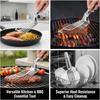 Stainless Steel Serving Tongs Fish Gripper Pizza Clip Grill Tongs Heat Resistant for Steak Frying Salad Kitchen Cooking Tool Set