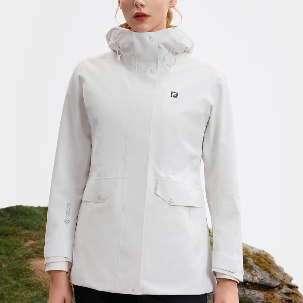Fila Fleece Versatile Hooded Jacket Two-Piece Set Women Tops Snow-White A11W517706FWT