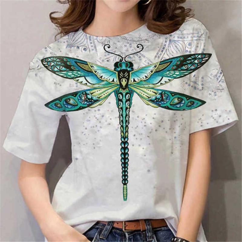 Camiseta para Mujer con Estampado 3D de Gato de Anime de Dibujos Animados, Cuello Redondo, Manga Corta Blanca, Ropa para Mujer, Tops de Verano Casual, Sudadera