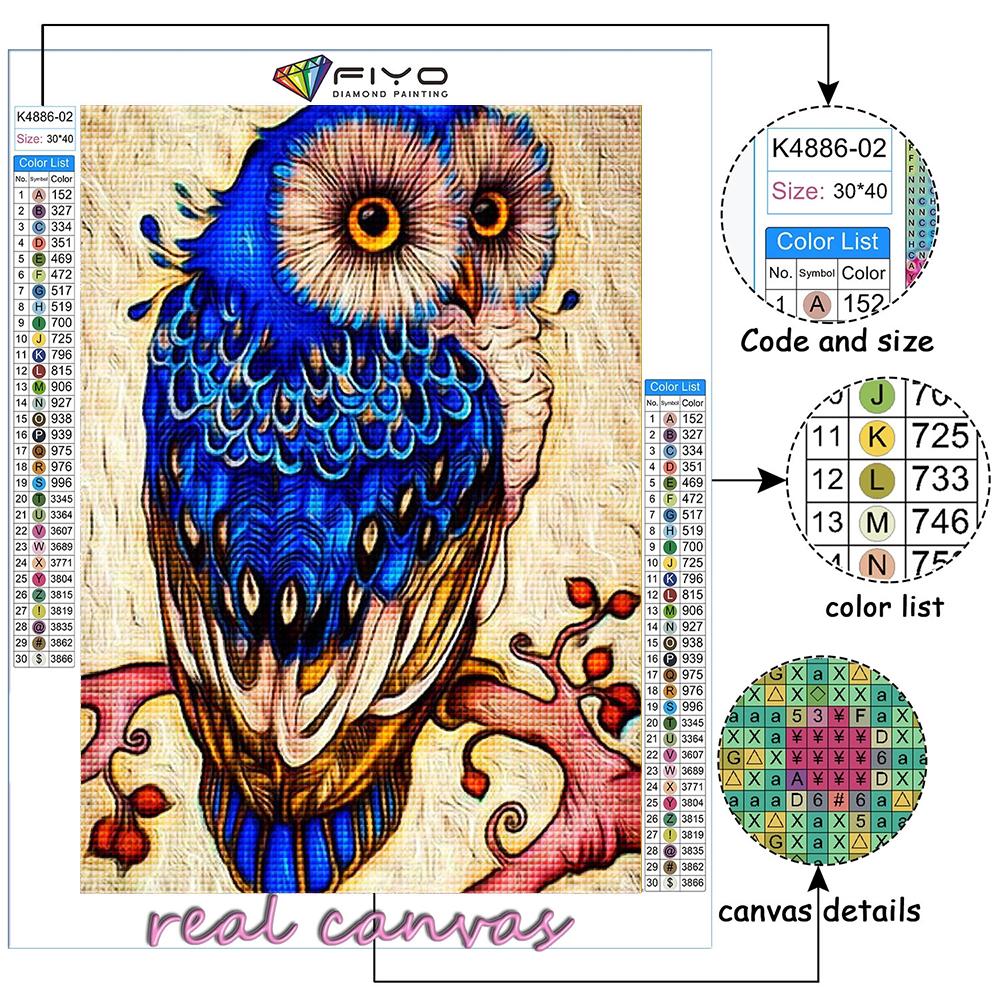 Diamond Painting Animal Owl Embroidery Cross Stitch Rhinestone Home Decor