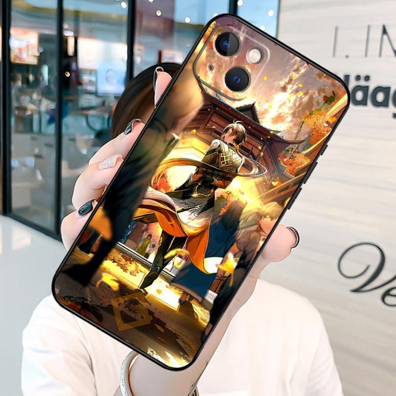 Zhongli Genshin Impact Phone Case For iPhone 13 12 Mini 11 14 15 16 Pro Max Plus X XS Max XR Cover Shell