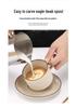 Stainless Steel Latte Art Cup with Wooden Handle and Scale - Thickened Milk Frothing Cup with Pointed Spout for Coffee Art