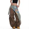 Vintage Spice Girls Loose High Waist Splicing Overalls Women's Summer New Paratrooper Pants Scimitar Pants