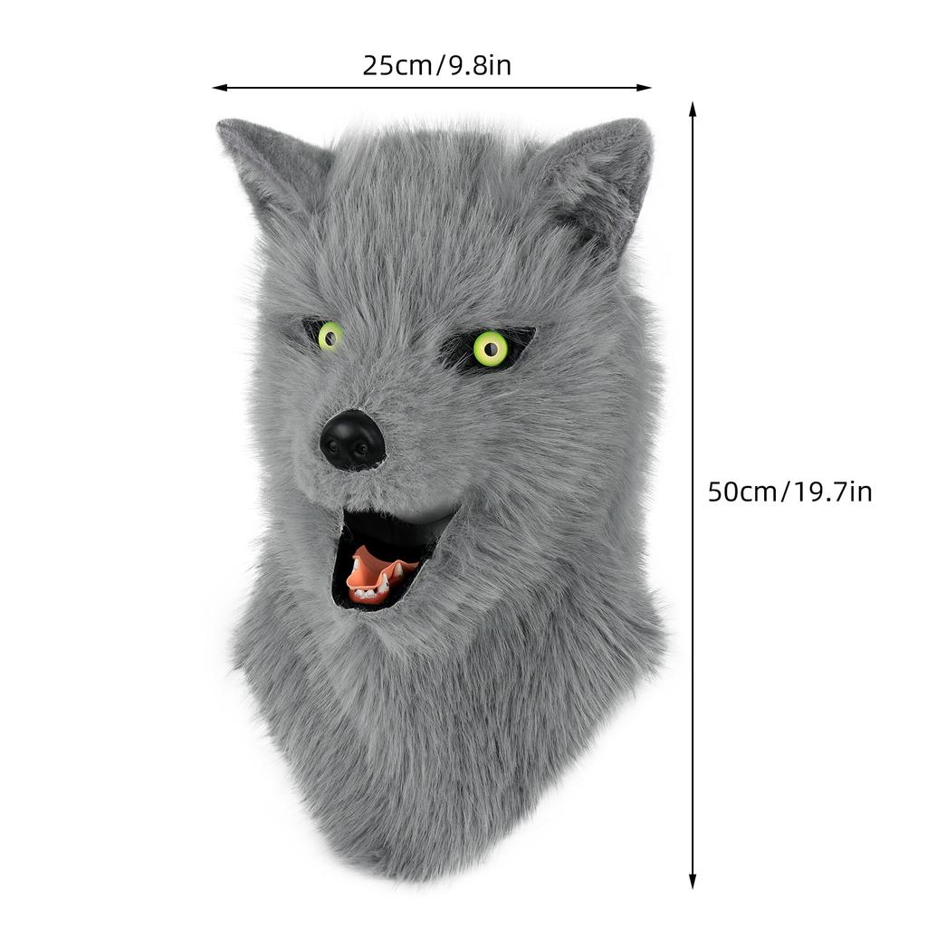 Furry Dog Mask Animal Full Head Wolf Realistic Masks For Halloween Carnival Fancy Dress Party Cosplay Costume Women Men