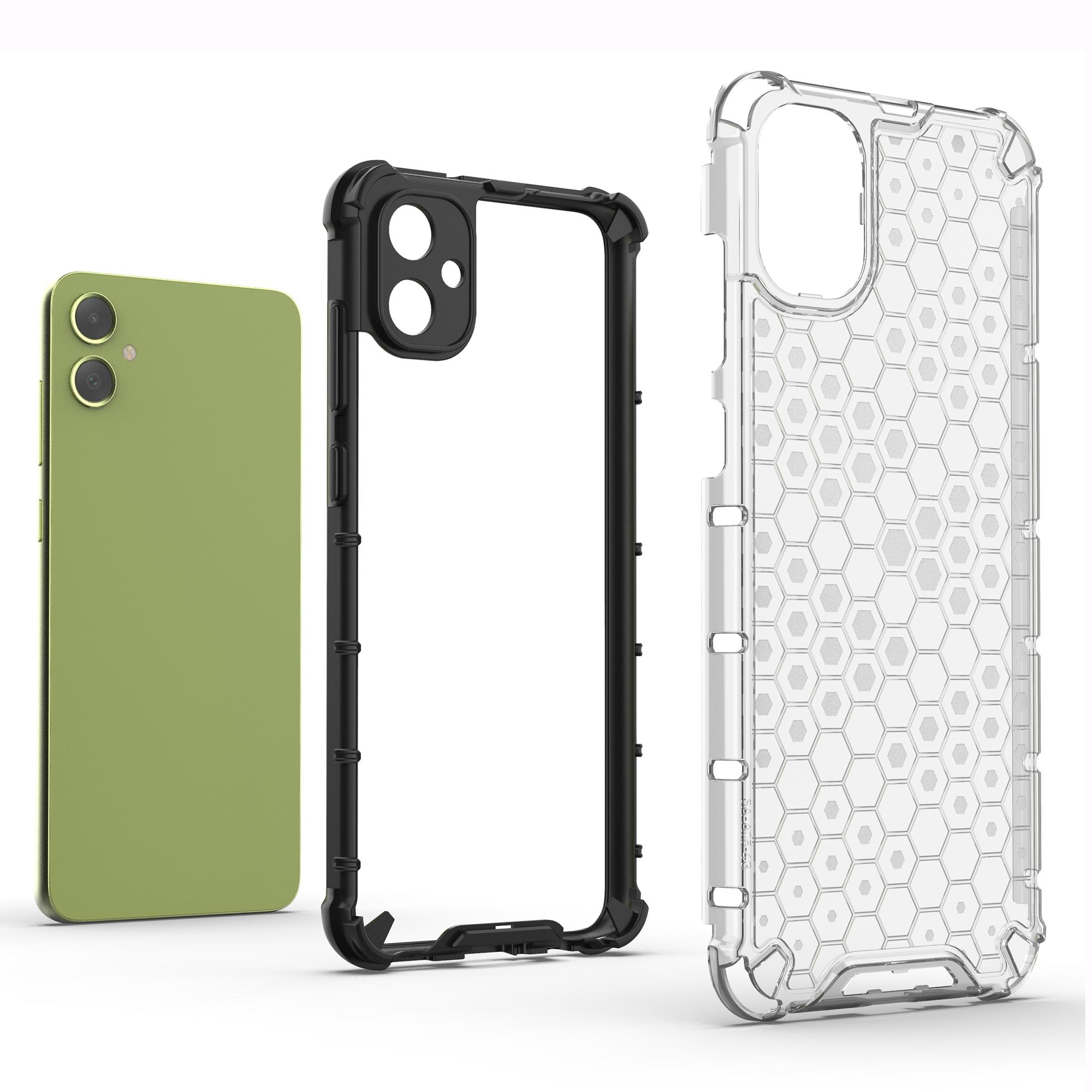

For Samsung Galaxy A05 4G Case Honeycomb Design TPU+PC Back Cover Grey