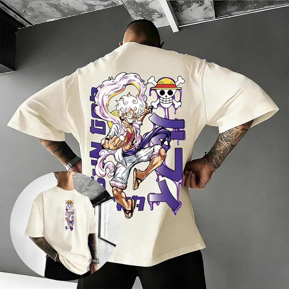 Plus Size One Piece Anime Printed Summer Men and Women Tshirt Casual Parent Child Top Fashion Y2K Harajuku Style Street Wear