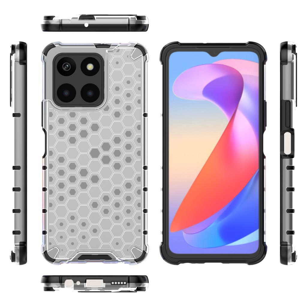 For Honor X6a 4G Case Honeycomb Texture TPU+PC Mobile Phone Cover