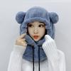 Windproof Winter Hats Balaclavas Mask Earflap Earmuff Cold Weather Bear Ear Hat  Women Girls