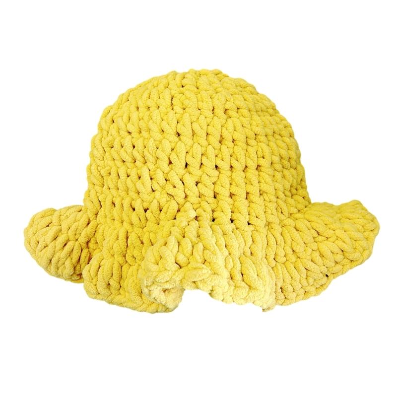 Oversized Hat Handwoven Flouncing Crocheted Hat for Music Festival Simple Flouncing Hat for Music Festival